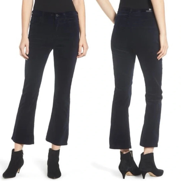 Citizens Of Humanity Drew Crop Flare Velvet Pants Midnight Black Women’s 26 - Picture 1 of 13